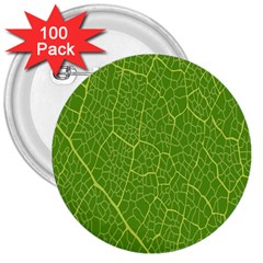 Green Leaf Line 3  Buttons (100 Pack)  by Mariart