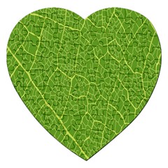 Green Leaf Line Jigsaw Puzzle (heart) by Mariart