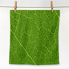 Green Leaf Line Face Towel by Mariart