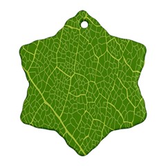 Green Leaf Line Ornament (snowflake) by Mariart