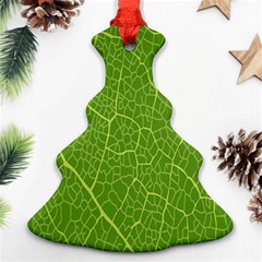 Green Leaf Line Ornament (christmas Tree)  by Mariart