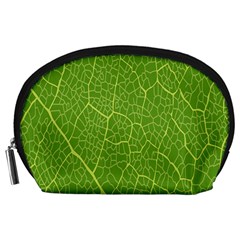 Green Leaf Line Accessory Pouches (large)  by Mariart