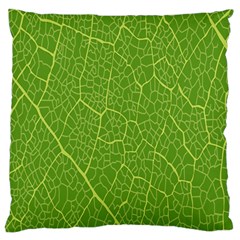 Green Leaf Line Large Flano Cushion Case (two Sides)