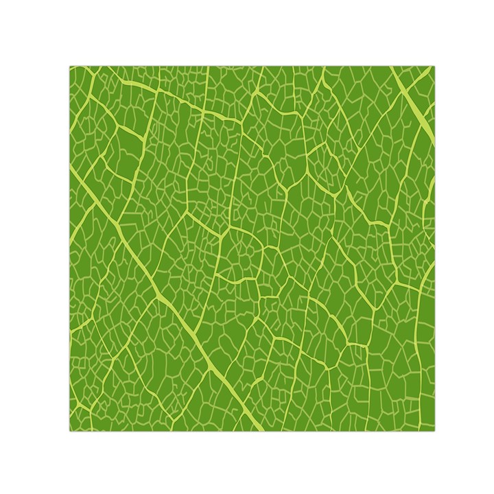 Green Leaf Line Small Satin Scarf (Square)