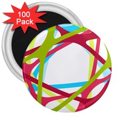 Nets Network Green Red Blue Line 3  Magnets (100 Pack) by Mariart