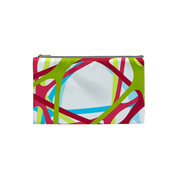 Nets Network Green Red Blue Line Cosmetic Bag (Small) 