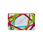 Nets Network Green Red Blue Line Cosmetic Bag (Small)  Back