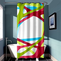 Nets Network Green Red Blue Line Shower Curtain 36  X 72  (stall)  by Mariart