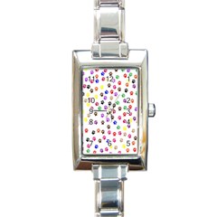 Paw Prints Dog Cat Color Rainbow Animals Rectangle Italian Charm Watch by Mariart