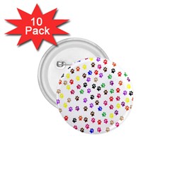 Paw Prints Dog Cat Color Rainbow Animals 1 75  Buttons (10 Pack) by Mariart