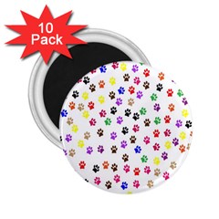 Paw Prints Dog Cat Color Rainbow Animals 2 25  Magnets (10 Pack)  by Mariart