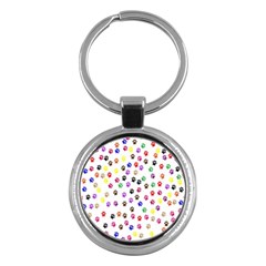 Paw Prints Dog Cat Color Rainbow Animals Key Chains (round) 