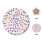 Paw Prints Dog Cat Color Rainbow Animals Playing Cards (Round)  Front