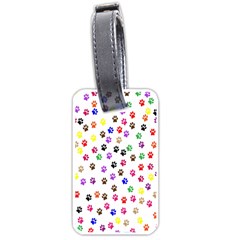 Paw Prints Dog Cat Color Rainbow Animals Luggage Tags (one Side)  by Mariart