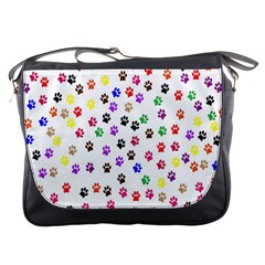 Paw Prints Dog Cat Color Rainbow Animals Messenger Bags by Mariart