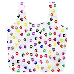 Paw Prints Dog Cat Color Rainbow Animals Full Print Recycle Bags (l)  by Mariart