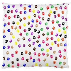 Paw Prints Dog Cat Color Rainbow Animals Standard Flano Cushion Case (one Side) by Mariart