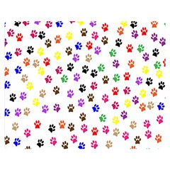 Paw Prints Dog Cat Color Rainbow Animals Double Sided Flano Blanket (medium)  by Mariart