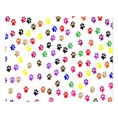 Paw Prints Dog Cat Color Rainbow Animals Double Sided Flano Blanket (large)  by Mariart