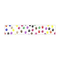 Paw Prints Dog Cat Color Rainbow Animals Flano Scarf (mini) by Mariart