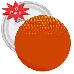 Orange Star Space 3  Buttons (10 Pack)  by Mariart