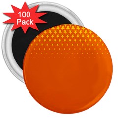 Orange Star Space 3  Magnets (100 Pack) by Mariart