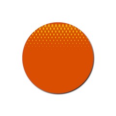 Orange Star Space Rubber Round Coaster (4 Pack)  by Mariart