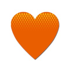 Orange Star Space Heart Magnet by Mariart