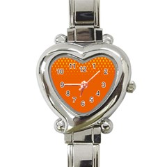 Orange Star Space Heart Italian Charm Watch by Mariart