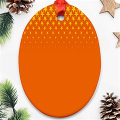 Orange Star Space Oval Ornament (two Sides) by Mariart