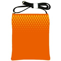 Orange Star Space Shoulder Sling Bags by Mariart