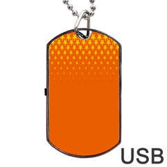 Orange Star Space Dog Tag Usb Flash (two Sides) by Mariart