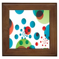 Polka Dot Circle Red Blue Green Framed Tiles by Mariart