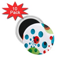 Polka Dot Circle Red Blue Green 1 75  Magnets (10 Pack)  by Mariart