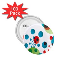 Polka Dot Circle Red Blue Green 1 75  Buttons (100 Pack)  by Mariart