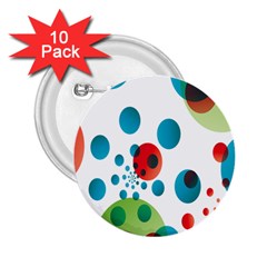 Polka Dot Circle Red Blue Green 2 25  Buttons (10 Pack)  by Mariart