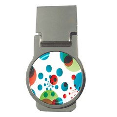 Polka Dot Circle Red Blue Green Money Clips (round) 