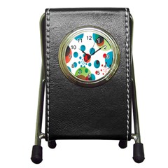 Polka Dot Circle Red Blue Green Pen Holder Desk Clocks by Mariart