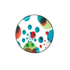 Polka Dot Circle Red Blue Green Hat Clip Ball Marker (4 Pack)