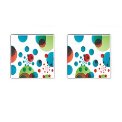 Polka Dot Circle Red Blue Green Cufflinks (square) by Mariart