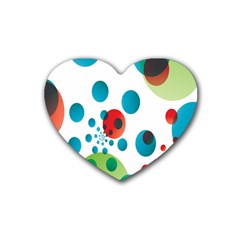 Polka Dot Circle Red Blue Green Heart Coaster (4 Pack)  by Mariart