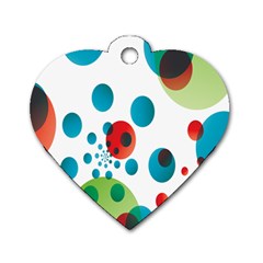 Polka Dot Circle Red Blue Green Dog Tag Heart (one Side) by Mariart