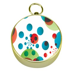 Polka Dot Circle Red Blue Green Gold Compasses by Mariart