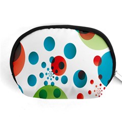 Polka Dot Circle Red Blue Green Accessory Pouches (medium)  by Mariart