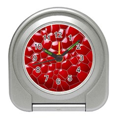 Plaid Iron Red Line Light Travel Alarm Clocks by Mariart