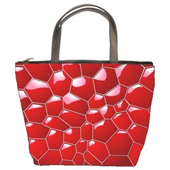 Plaid Iron Red Line Light Bucket Bags by Mariart