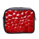 Plaid Iron Red Line Light Mini Toiletries Bag 2-Side Back