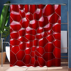 Plaid Iron Red Line Light Shower Curtain 60  X 72  (medium)  by Mariart