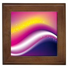 Rainbow Space Red Pink Purple Blue Yellow White Star Framed Tiles