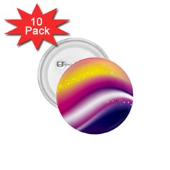 Rainbow Space Red Pink Purple Blue Yellow White Star 1 75  Buttons (10 Pack)